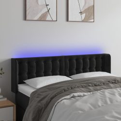 fekete bársony LED-es fejtámla 147 x 16 x 78/88 cm