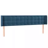 sötétkék bársony LED-es fejtámla 163 x 16 x 78/88 cm