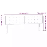 sötétkék bársony LED-es fejtámla 163 x 16 x 78/88 cm