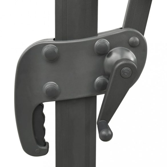 antracitszürke dupla tetejű konzolos napernyő 300 x 300 cm