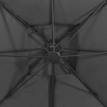 antracitszürke dupla tetejű konzolos napernyő 300 x 300 cm