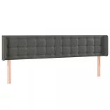 sötétszürke bársony LED-es fejtámla 183 x 16 x 78/88 cm