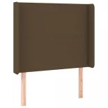 sötétbarna szövet LED-es fejtámla 83x16x118/128 cm