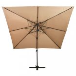 dupla tetővel ellátott konzolos kerti napernyő 300 x 300 cm bézs