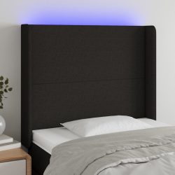 fekete szövet LED-es fejtámla 93x16x118/128 cm