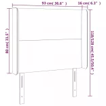 sötétbarna szövet LED-es fejtámla 93x16x118/128 cm