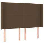 sötétbarna szövet LED-es fejtámla 147x16x118/128 cm