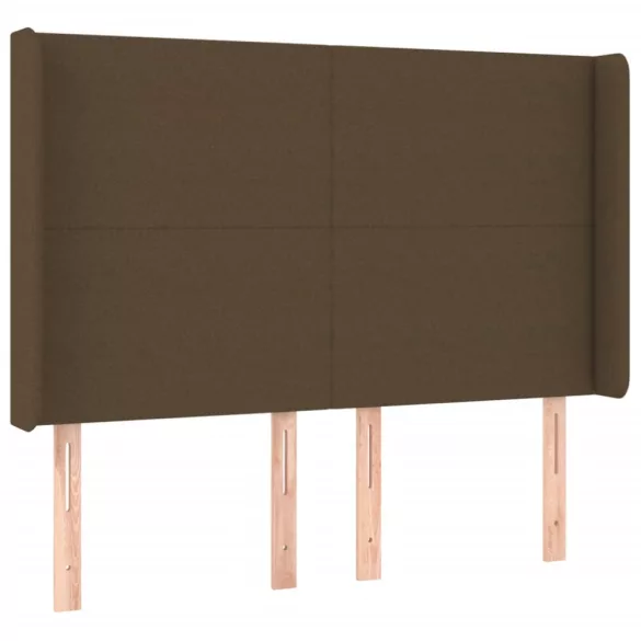 sötétbarna szövet LED-es fejtámla 147x16x118/128 cm