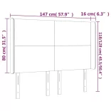 sötétbarna szövet LED-es fejtámla 147x16x118/128 cm