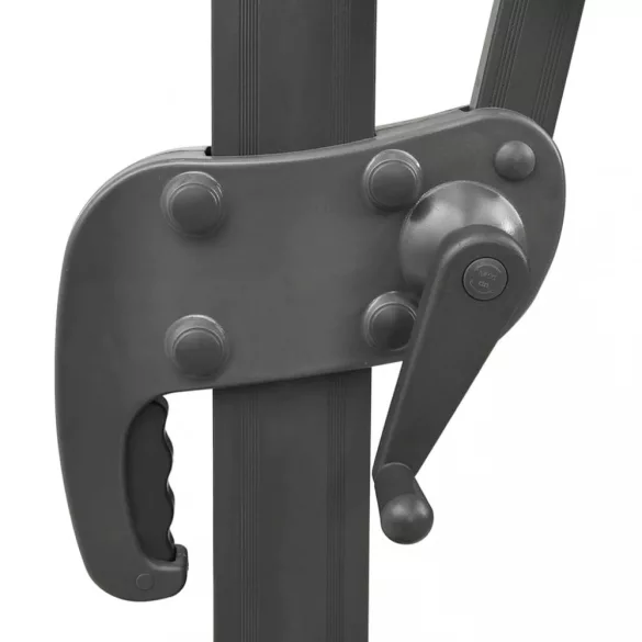 fekete dupla tetejű konzolos napernyő 300 x 300 cm