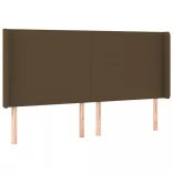 sötétbarna szövet LED-es fejtámla 163x16x118/128 cm