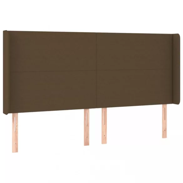 sötétbarna szövet LED-es fejtámla 163x16x118/128 cm