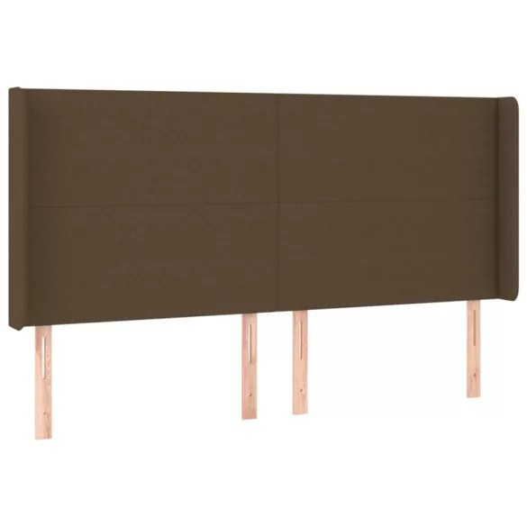 sötétbarna szövet LED-es fejtámla 183x16x118/128 cm