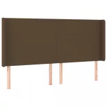 sötétbarna szövet LED-es fejtámla 203x16x118/128 cm