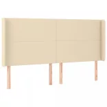 krémszínű szövet LED-es fejtámla 203x16x118/128 cm