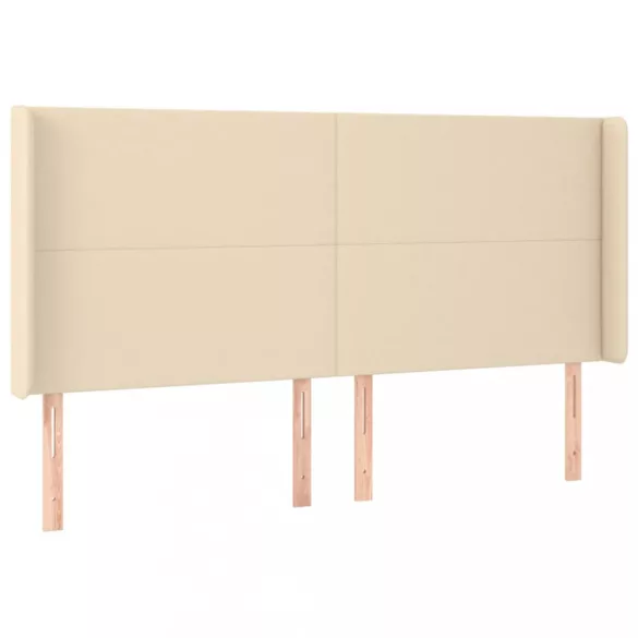 krémszínű szövet LED-es fejtámla 203x16x118/128 cm