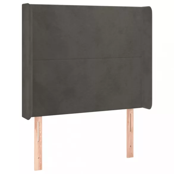 sötétszürke bársony LED-es fejtámla 83x16x118/128 cm