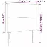 rózsaszín bársony LED-es fejtámla 83x16x118/128 cm