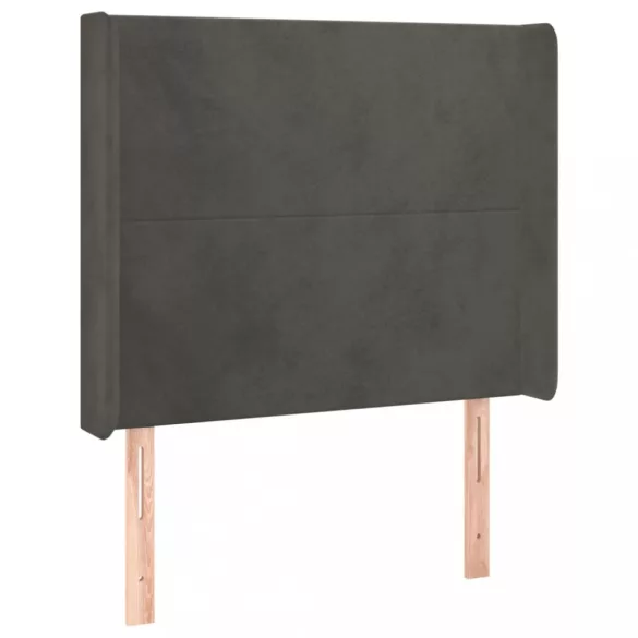 sötétszürke bársony LED-es fejtámla 93x16x118/128 cm