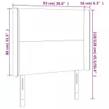 rózsaszín bársony LED-es fejtámla 93x16x118/128 cm