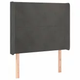 sötétszürke bársony LED-es fejtámla 103x16x118/128 cm