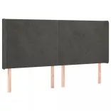 sötétszürke bársony LED-es fejtámla 183x16x118/128 cm