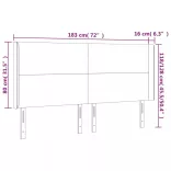 sötétszürke bársony LED-es fejtámla 183x16x118/128 cm
