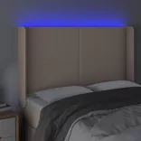 cappuccino műbőr LED-es fejtámla 147x16x118/128 cm