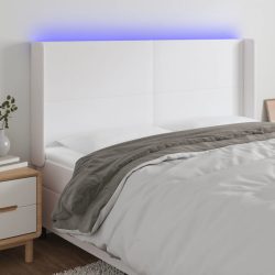 fehér műbőr LED-es fejtámla 163x16x118/128 cm