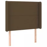 sötétbarna szövet LED-es fejtámla 93x16x118/128 cm