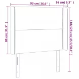 krémszínű szövet LED-es fejtámla 93x16x118/128 cm