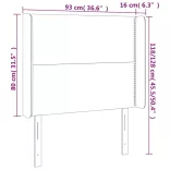kék szövet LED-es fejtámla 93x16x118/128 cm