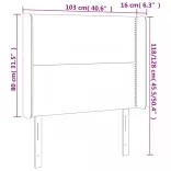 sötétbarna szövet LED-es fejtámla 103x16x118/128 cm