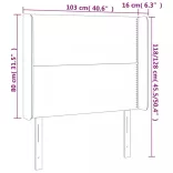 krémszínű szövet LED-es fejtámla 103x16x118/128 cm