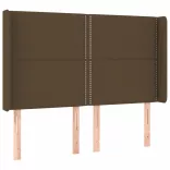 sötétbarna szövet LED-es fejtámla 147x16x118/128 cm