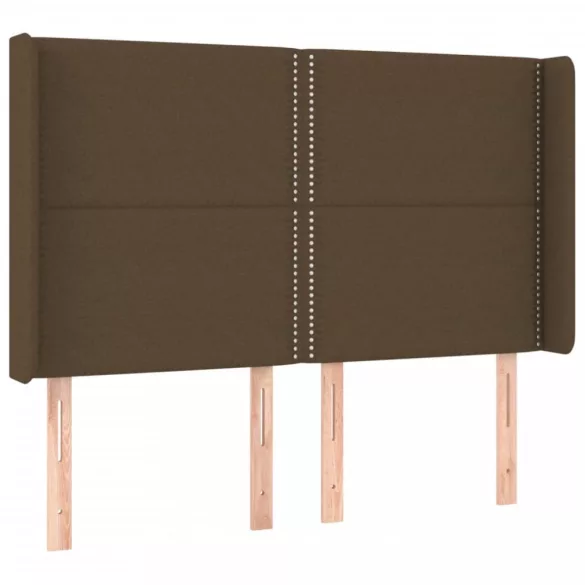 sötétbarna szövet LED-es fejtámla 147x16x118/128 cm