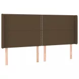 sötétbarna szövet LED-es fejtámla 183x16x118/128 cm