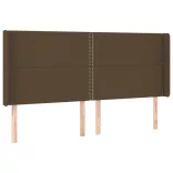 sötétbarna szövet LED-es fejtámla 203x16x118/128 cm