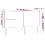 sötétbarna szövet LED-es fejtámla 203x16x118/128 cm