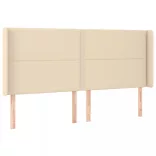 krémszínű szövet LED-es fejtámla 203x16x118/128 cm