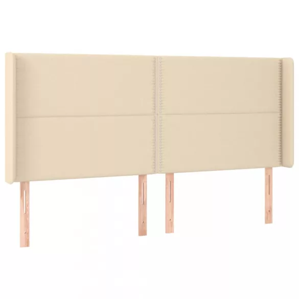 krémszínű szövet LED-es fejtámla 203x16x118/128 cm
