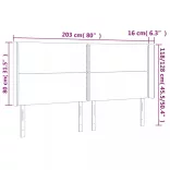 krémszínű szövet LED-es fejtámla 203x16x118/128 cm
