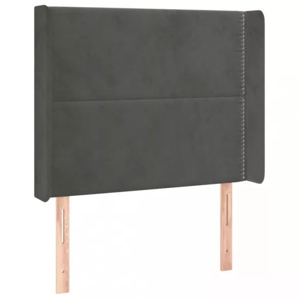sötétszürke bársony LED-es fejtámla 83x16x118/128 cm
