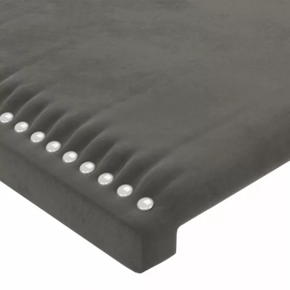 sötétszürke bársony LED-es fejtámla 83x16x118/128 cm