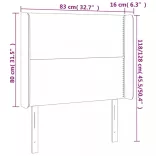 sötétszürke bársony LED-es fejtámla 83x16x118/128 cm