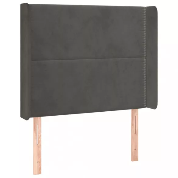 sötétszürke bársony LED-es fejtámla 93x16x118/128 cm