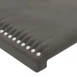 sötétszürke bársony LED-es fejtámla 203x16x118/128 cm