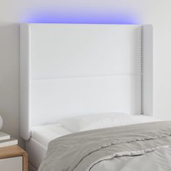 fehér műbőr LED-es fejtámla 103x16x118/128 cm