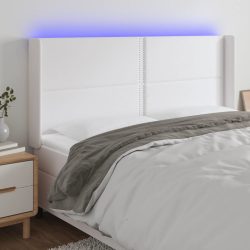 fehér műbőr LED-es fejtámla 163x16x118/128 cm