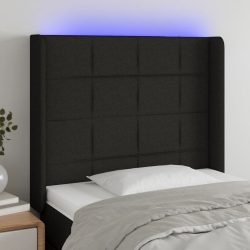 fekete szövet LED-es fejtámla 83x16x118/128 cm